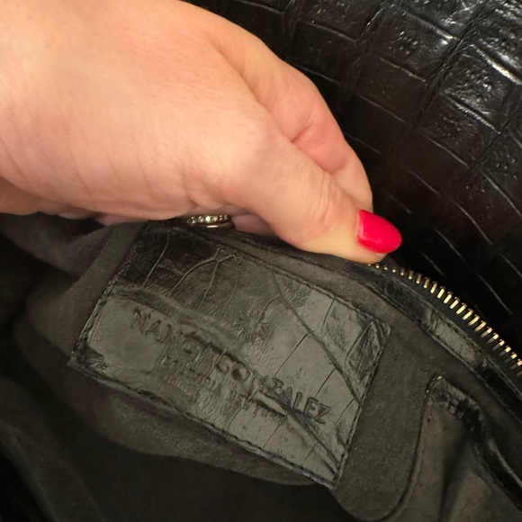 Nancy Gonzalez Black Crocodile Bag Tote Double Strap Vintage Square Rare! - Picture 13 of 16